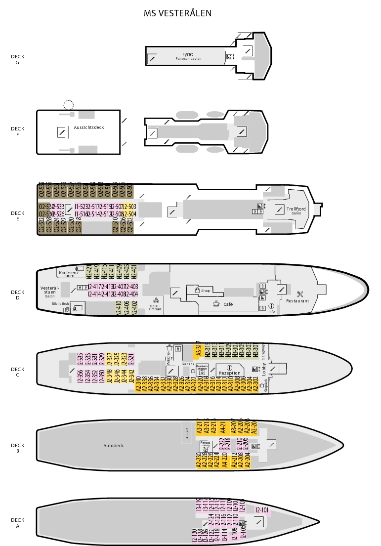 MS Vesterålen Deck A – G